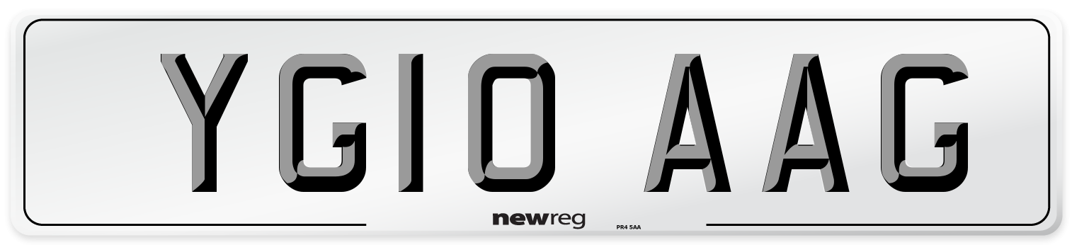 YG10 AAG Number Plate from New Reg